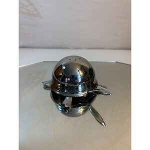 Vtg Chrome MOCK TURTLE Toothpick Holder Irvinware USA Hors d'Oeuvres MCM Canapés